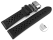 Quick Release Breathable Perforated Black Leather Watch Strap Butterfly clasp 18mm 20mm 22mm 24mm