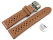 Quick Release Breathable Perforated Light Brown Leather Watch Strap Butterfly clasp 18mm 20mm 22mm 24mm