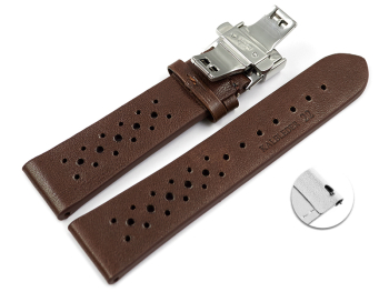 XL Quick Release Breathable Perforated Dark Brown Leather...