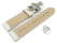 Quick Release Watch strap padded HighTech textile look white Butterfly Clasp 18mm 20mm 22mm 24mm