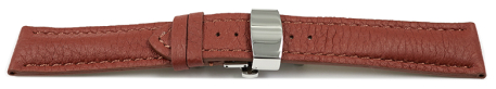Quick Release Watch strap Butterfly buckle strong padded Deer Leather brown Soft and very flexible 18mm 20mm 22mm 24mm