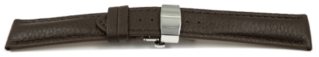 Quick Release Watch strap Butterfly buckle strong padded Deer Leather dark brown Soft and very flexible 18mm 20mm 22mm 24mm