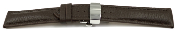 Quick Release Watch strap Butterfly buckle strong padded Deer Leather dark brown Soft and very flexible 18mm 20mm 22mm 24mm