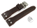 Quick Release Watch strap Butterfly Genuine leather Vintage look dark brown 20mm 22mm 24mm