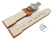 Quick Release Watch strap Butterfly Genuine leather Vintage look light brown 20mm 22mm 24mm