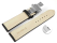 Quick Release Watch strap Butterfly Genuine leather strong padded smooth black 18mm 20mm 22mm 24mm