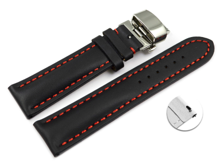 Quick Release Watch strap Butterfly Genuine leather...
