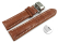 Quick Release Watch strap Butterfly Genuine leather strong padded Croco light brown 18mm 20mm 22mm 24mm