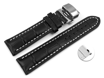 Quick Release Watch strap Butterfly Genuine leather...