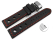 Quick Release Watch strap Butterfly Genuine leather tree holes black red stich 18mm 20mm 22mm 24mm