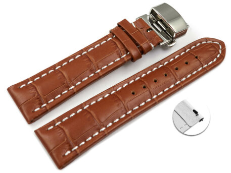 Quick Release Watch strap Butterfly Genuine leather croco...