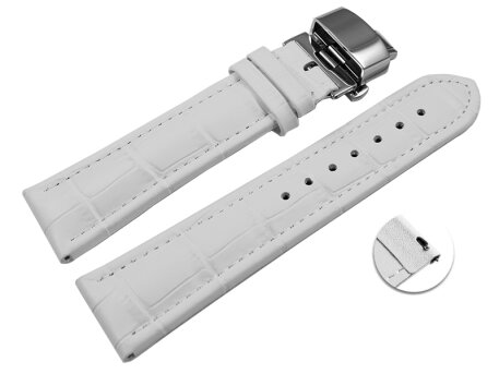 Quick Release Butterfly Watch strap Genuine leather croco...