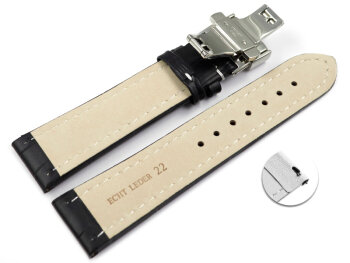 Quick Release Butterfly Watch strap Genuine leather croco...