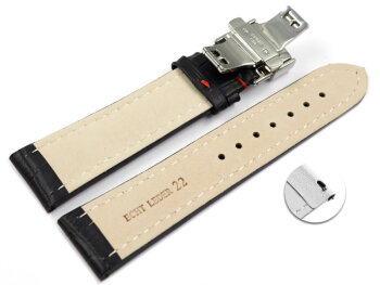 Quick Release Butterfly Watch strap Genuine leather croco...