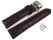 Quick Release Butterfly Watch strap Genuine leather croco print black with red stitch 18mm 20mm 22mm 24mm 26mm 28mm