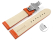 Quick Release Watch strap Butterfly Genuine leather smooth orange 18mm 20mm 22mm 24mm