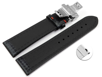 Quick Release Butterfly Watch strap Genuine leather...