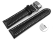 Quick Release Butterfly Watch strap Genuine leather carbon print black w. stitch 18mm 20mm 22mm 24mm