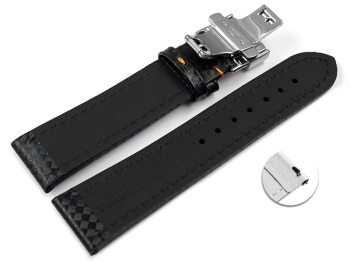 Quick Release Watch strap Butterfly clasp Genuine leather...