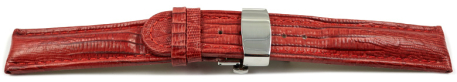 Quick Release Watch strap Butterfly Genuine leather Tegu print red 18mm 20mm 22mm 24mm