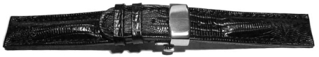 Quick Release Watch strap Butterfly Genuine leather Tegu print black 18mm 20mm 22mm 24mm