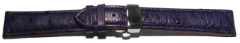 Quick Release Watch strap Butterfly Genuine Ostrich padded dark blue 18mm 20mm 22mm 24mm