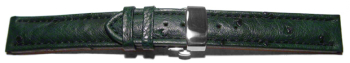 Quick Release Watch strap Butterfly Genuine Ostrich padded dark green 18mm 20mm 22mm 24mm