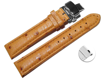 Quick Release Watch strap Butterfly Genuine Ostrich...
