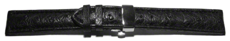 Quick Release Watch strap Butterfly Genuine Ostrich padded black 18mm 20mm 22mm 24mm