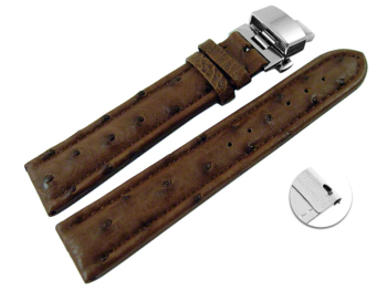 Quick Release Watch strap Butterfly Genuine Ostrich...