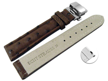 Quick Release Watch strap Butterfly Genuine Ostrich...