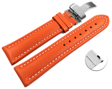 Quick release Watch strap deployment padded leather...