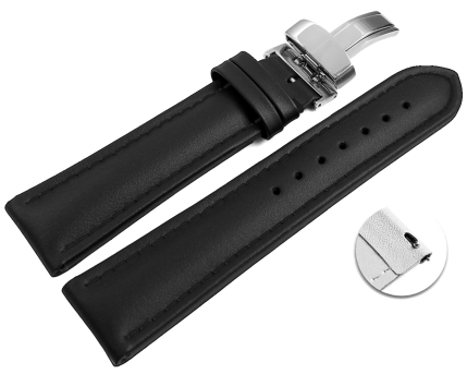 Quick release Watch strap deployment padded leather...