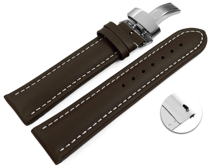 Quick release Watch strap deployment padded leather...