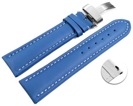 Quick release Watch strap deployment padded leather...