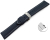 Quick release Watch strap deployment padded leather Smooth dark blue wN 18mm 20mm 22mm 24mm