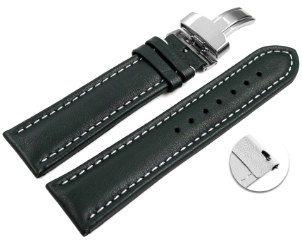 Quick release Watch strap deployment padded leather...
