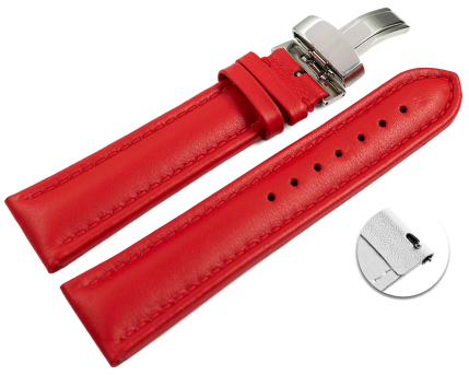 Quick release Watch strap deployment padded leather...