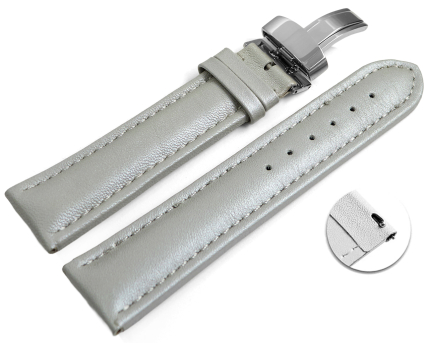 Quick release Watch strap deployment padded leather...