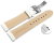 Quick release Watch strap deployment padded leather Smooth white 18mm 20mm 22mm 24mm