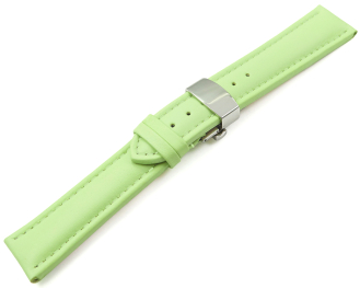 Watch Strap Butterfly Genuine leather smooth pistachio 18mm 20mm 22mm 24mm 26mm 28mm