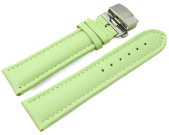 Watch Strap Butterfly Genuine leather smooth pistachio wN 18mm 20mm 22mm 24mm 26mm 28mm