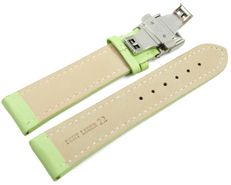 Watch Strap Butterfly Genuine leather smooth pistachio wN 18mm 20mm 22mm 24mm 26mm 28mm