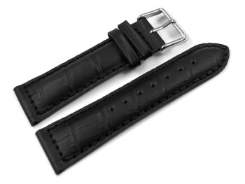 Watch band - padded - croco print - black - XS