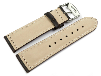 Watch band - padded - croco print - dark brown - XS