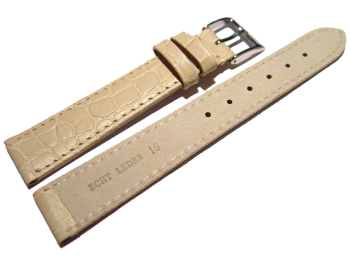 Watch strap - genuine leather - Safari - sand coloured 12mm 14mm 16mm 18mm 20mm 22mm