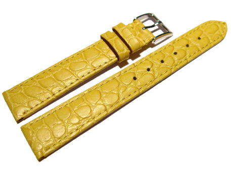 Watch strap - genuine leather - Safari - yellow 12mm 14mm...