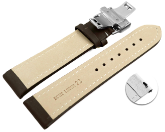 Quick Release Watch strap Butterfly Genuine leather smooth dark brown 18mm 20mm 22mm 24mm 26mm 28mm