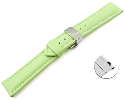 Quick Release Watch strap Butterfly Genuine leather smooth pistachio wN 18mm 20mm 22mm 24mm 26mm 28mm
