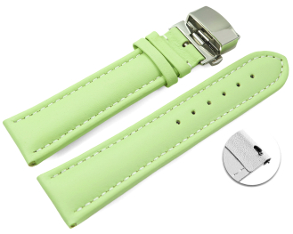 Quick Release Watch strap Butterfly Genuine leather smooth pistachio wN 18mm 20mm 22mm 24mm 26mm 28mm
